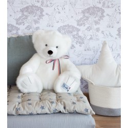 L'ours personnalisé - Peluche Je t'Aime - Ours en peluche Blanc neige - 65  cm - Maïlou Tradition - Doudous Bio et Peluches Made In France