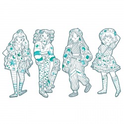 Les Demoiselles à colorier Angèle et ses Amies - Djeco