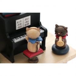 Boite à musique en bois Chat qui joue du Piano  - Wooderful Life