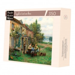 Puzzle 350pcs en bois : Café dans le jardin - Puzzle Michèle Wilson