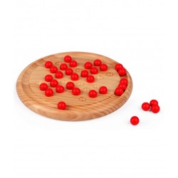 Solitaire en bois avec billes rouges 22,5 cm - Loisirs Nouveaux
