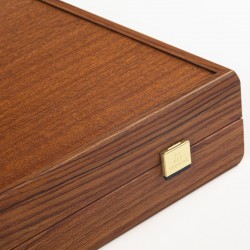Coffret Backgammon en bois d'acajou 30 cm - Manopoulos