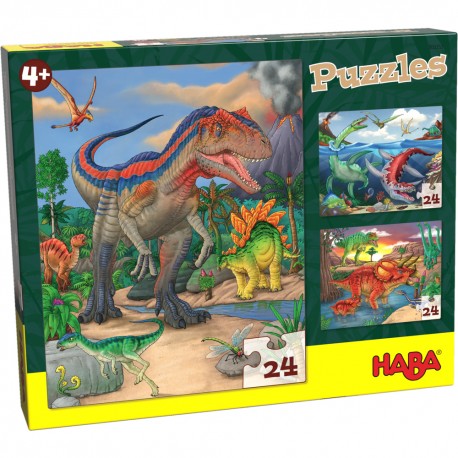 Puzzle dinosaures , 3 x 24 pièces de HABA