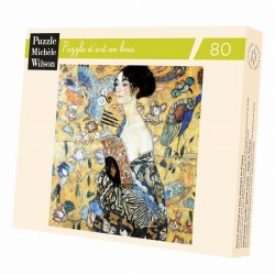 Puzzle 80PCS en bois La dame à l'éventail de Klimt - Puzzle Michèle Wilson