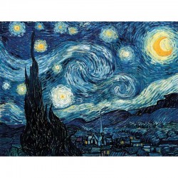 Puzzle 80PCS en bois Nuit étoilée de Van Gogh - Puzzle Michèle Wilson
