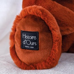 Ours en peluche marron roux assis - Le Nounours - 28 cm - Histoire d'Ours