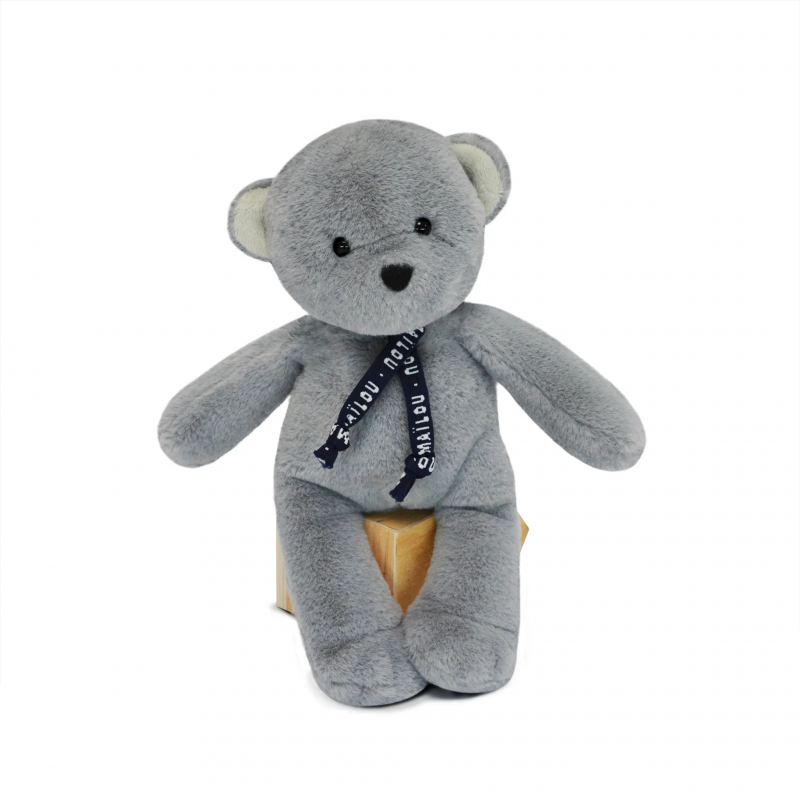 Petite peluche Ours dorlotin gris 23cm - Maïlou