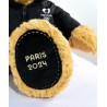 Ours en peluche marron Paris 2024 avec veste noire zippée - 40 cm- Doudou et compagnie