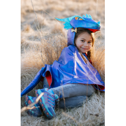 Déguisement Cape dragon azur métal 5/6 ans - Great Pretenders