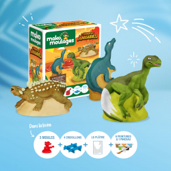 Kit créatif Le monde des dinosaures : 3 dinosaures - Mako Moulages