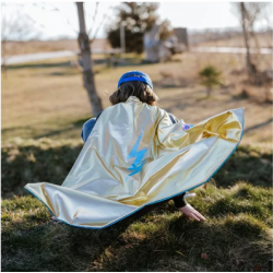 Cape réversible holographique bleu/or 5/6 ans - Great Pretenders