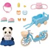 Figurine La fille Panda avec son vélo et sa remorque - Sylvanian Families