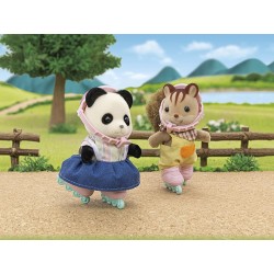 Figurine La fille Panda avec son vélo et sa remorque - Sylvanian Families