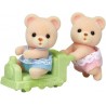 Lot 2 figurines les jumeaux Ours et leurs accessoires - Sylvanian Families