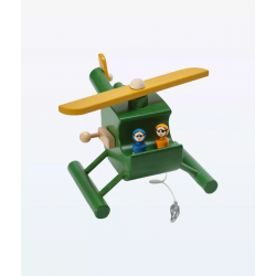 Hélicoptère David en bois avec personnages - Vert - Weizenkorn