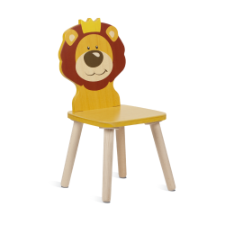 Chaise Lion en bois -...