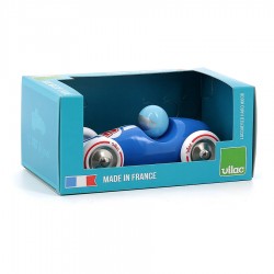 Voiture de course en bois grand modèle Bleue - Vilac