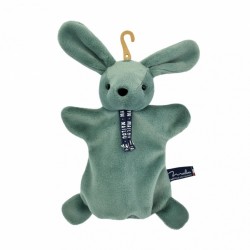 Doudou Marionnette lapin dorlotin vert sauge 25 cm - Maïlou