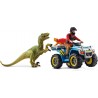 Fuite sur quad face au vélociraptor - Schleich