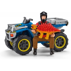 Fuite sur quad face au vélociraptor - Schleich