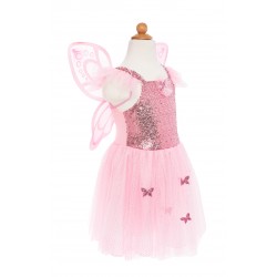 Déguisement Robe rose papillon sequins avec ailes 5-7 ans - Great Pretenders