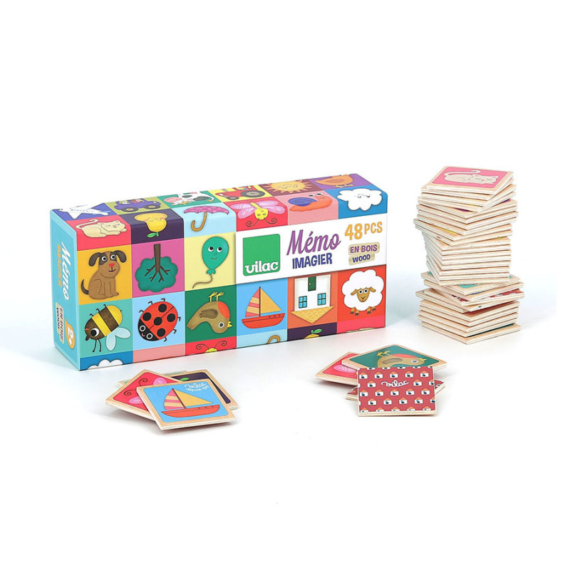 Jeu de Mémo imagier en bois Mélusine - Vilac
