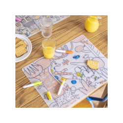 Set de table en silicone à colorier et 5 feutres - Les Toupitis - Moulin Roty