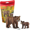 Figurines Maman grizzly avec ourson - Schleich