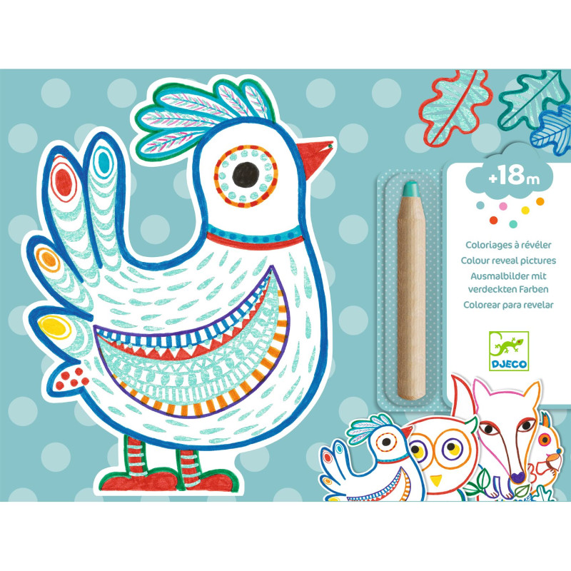 Coloriages à révéler Animaux de la forêt - Djeco