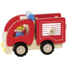 Camion de pompiers en bois + figurine - Goki