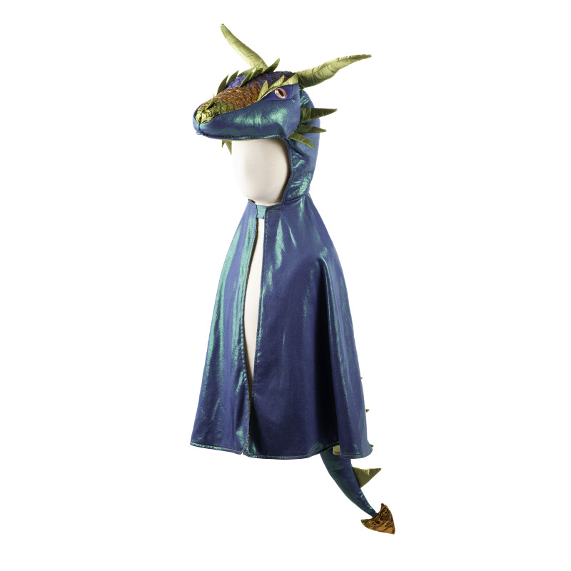 Déguisement Cape de dragon métalique Emerald 5/6 Ans - Great Pretenders