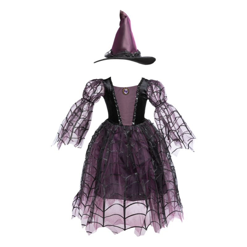 Déguisement Robe et chapeau de sorcière Améthyste 3/4 Ans - Great Pretenders