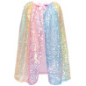 Déguisement Cape à sequins multicolores pastel 4/6 Ans - Great Pretenders