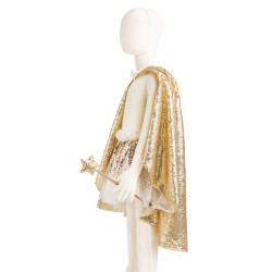Cape de princesse sequins or 5/6 ans - Great Pretenders