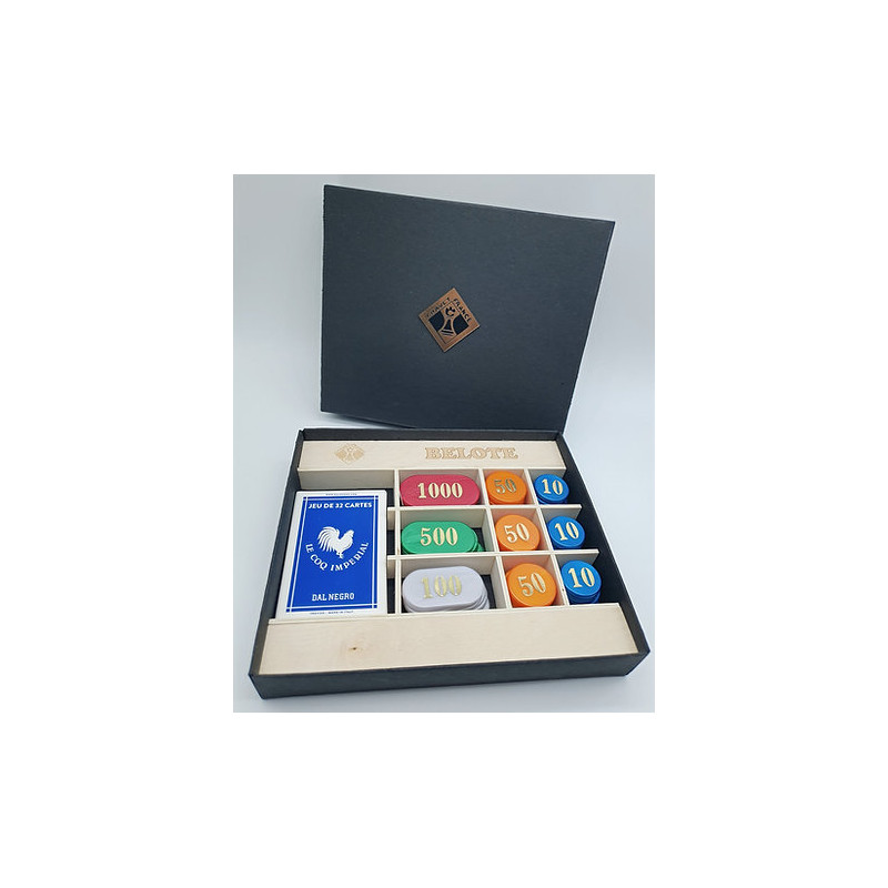 Coffret belote en carton - 90 Jetons - Jeux Chavet