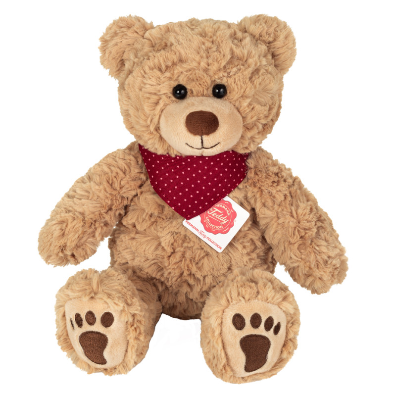 Peluche Ours Curtis avec foulard rouge 30 cm - Hermann Teddy