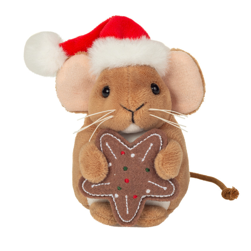 Peluche Souris de Noël avec biscuit 11 cm - Hermann Teddy