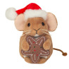 Peluche Souris de Noël avec biscuit 11 cm - Hermann Teddy