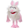 Marionnette monstre Flöckchen blanc et rose 34 cm - Living Puppets