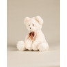 Peluche ours Harold ivoire avec noeud papillon - Pamplemousse