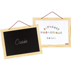 Ardoise en bois ABC et chiffres - Jeujura