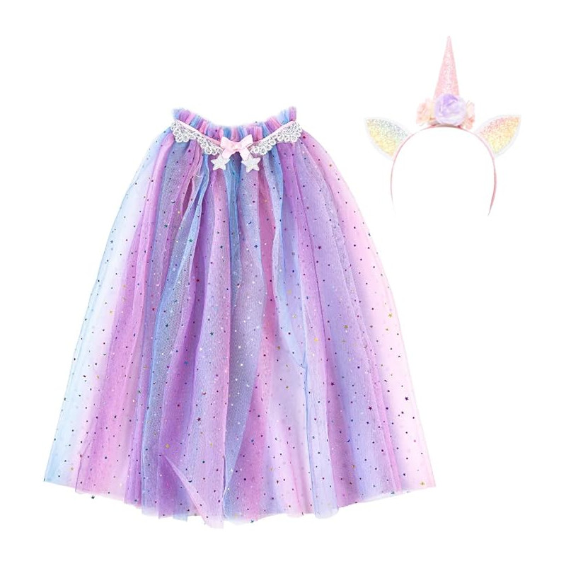 Déguisement Cape de licorne Arc-en-ciel avec Serre-tête 4-6 ans  - Great Prentenders