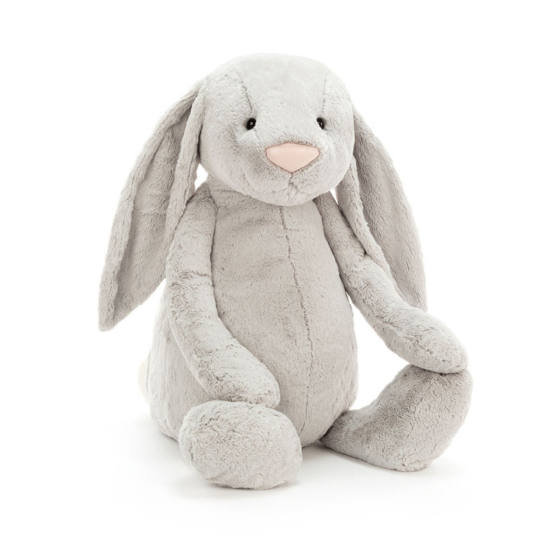 Peluche Bashful Lapin Gris Argent géant 94 cm - Jellycat