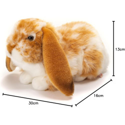 Peluche Lapin bélier marron et blanc 30 cm - Hermann Teddy
