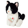 Peluche Chat assis noir & blanc 20 cm - Hermann Teddy