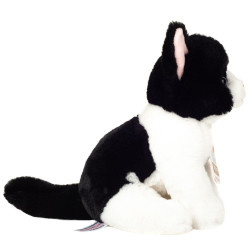 Peluche Chat assis noir & blanc 20 cm - Hermann Teddy