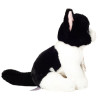 Peluche Chat assis noir & blanc 20 cm - Hermann Teddy