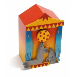 Boîte à musique en bois les otaries au cirque - Weizenkorn