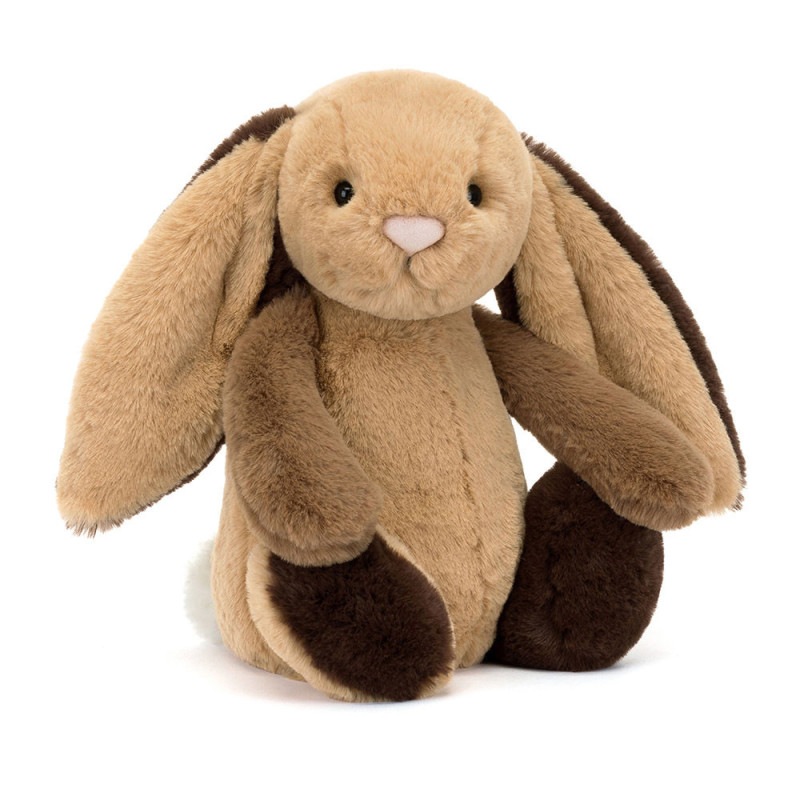 Peluche lapin bashful Patchwork marron 31 cm - Jellycat