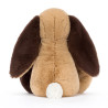 Peluche lapin bashful Patchwork marron 31 cm - Jellycat